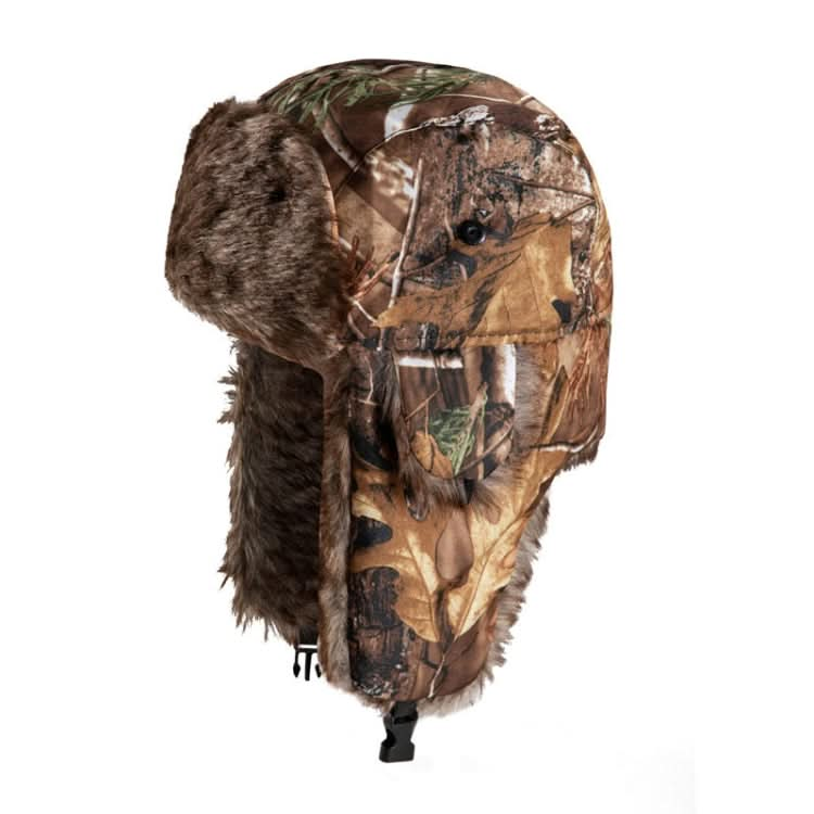 Earflap Hat Camouflage Warm Winter Elderly Hat Cap Thick Flaps Ski Hat Reluova