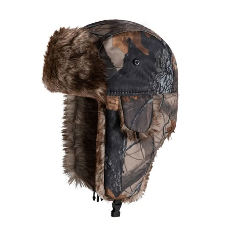 Earflap Hat Camouflage Warm Winter Elderly Hat Cap Thick Flaps Ski Hat Reluova