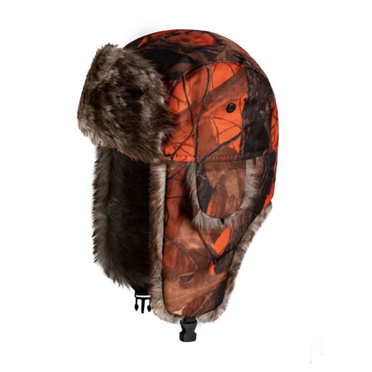 Earflap Hat Camouflage Warm Winter Elderly Hat Cap Thick Flaps Ski Hat Reluova