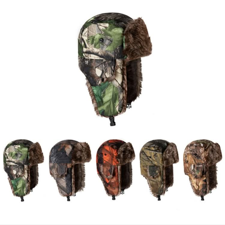 Earflap Hat Camouflage Warm Winter Elderly Hat Cap Thick Flaps Ski Hat Reluova