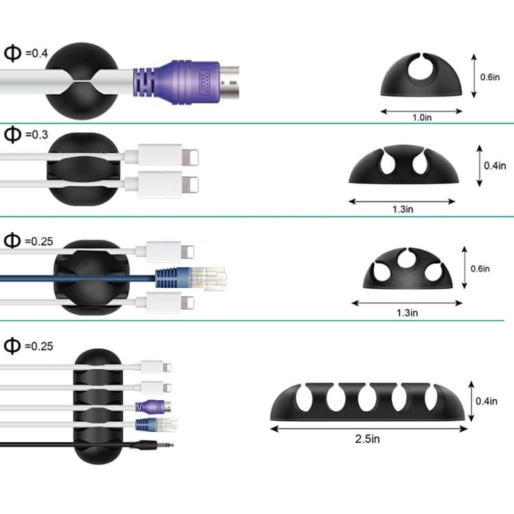 Cord Management Organizer Kit Cable Sleeve With Zipper Cable Clip