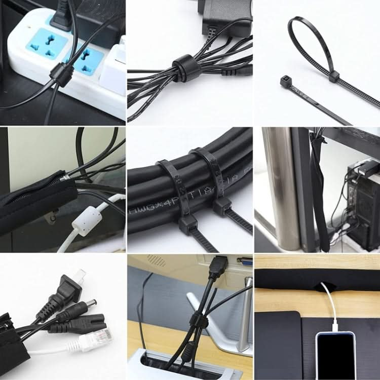 Cord Management Organizer Kit Cable Sleeve With Zipper Cable Clip