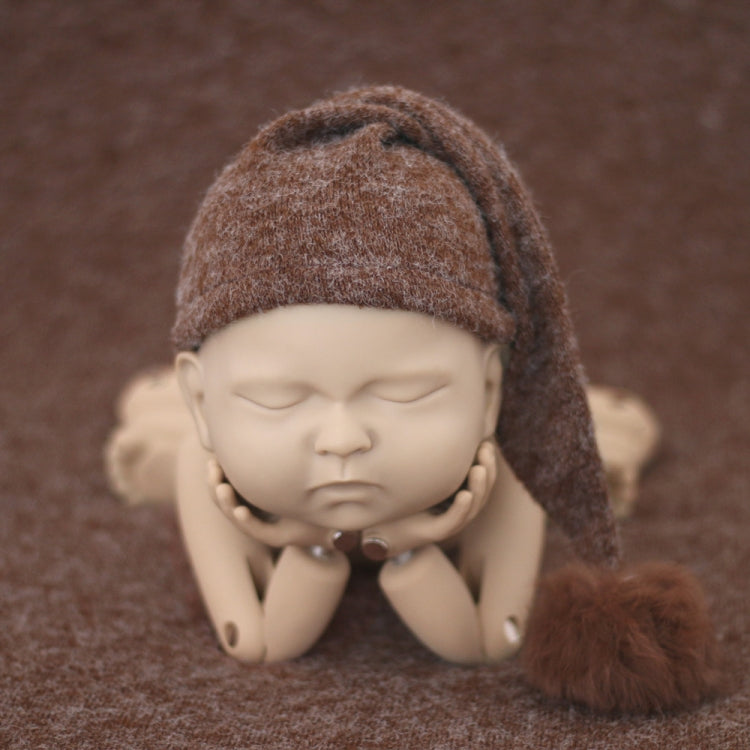 Newborn Photography Clothing Baby Photography Fur Ball Knitted Long Tail Hat My Store