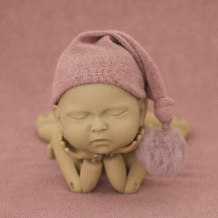 Newborn Photography Clothing Baby Photography Fur Ball Knitted Long Tail Hat My Store