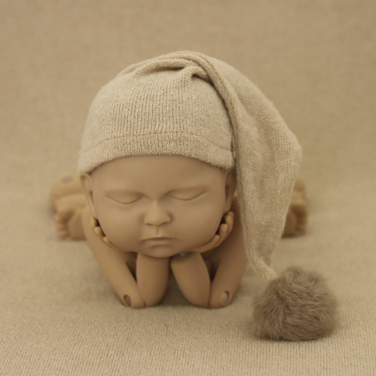 Newborn Photography Clothing Baby Photography Fur Ball Knitted Long Tail Hat My Store