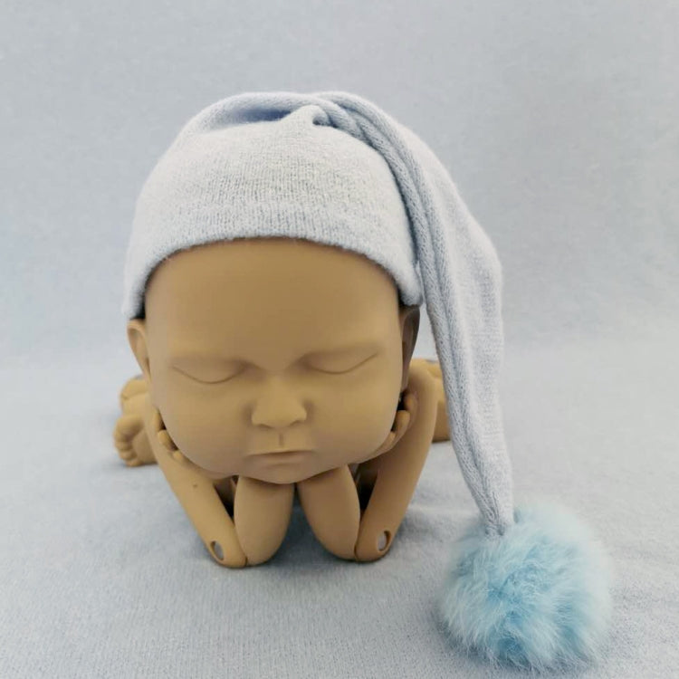 Newborn Photography Clothing Baby Photography Fur Ball Knitted Long Tail Hat My Store