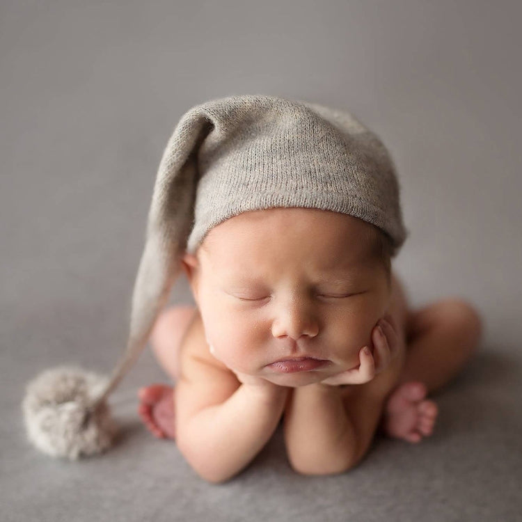 Newborn Photography Clothing Baby Photography Fur Ball Knitted Long Tail Hat My Store