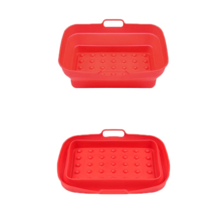 Air Fryer Grill Mat High Temperature Resistant Silicone Baking Tray, Specification: Round Inner Red, Series 1 Reluova