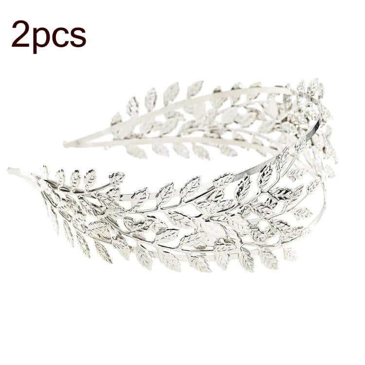 2pcs MetallicLeaves Branch Crown Hair Band Wedding Tiara Hair Accessories Reluova