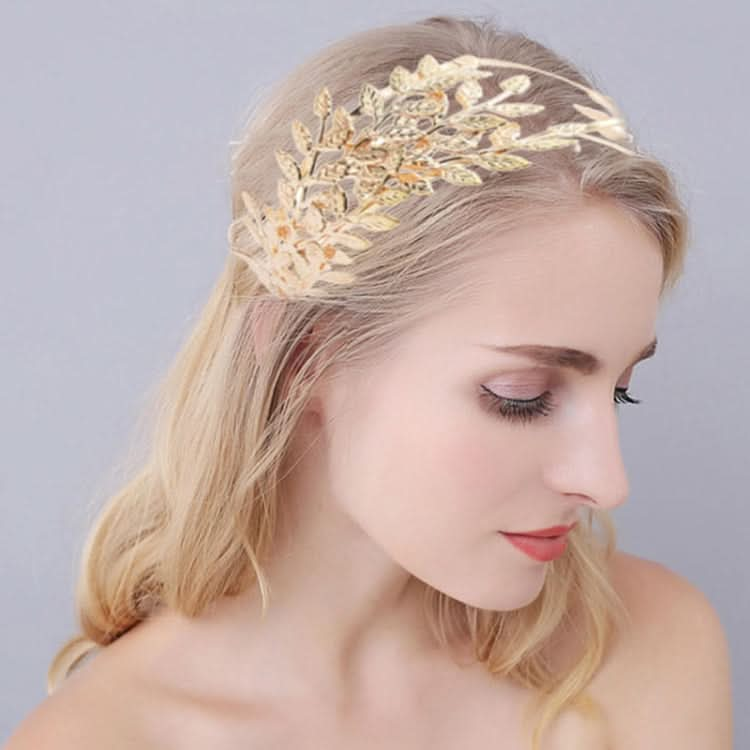 2pcs MetallicLeaves Branch Crown Hair Band Wedding Tiara Hair Accessories Reluova