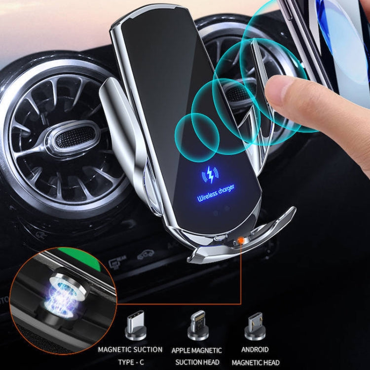 Q3 Infrared Induction Magnetic Car Wireless Charging Phone Bracket with Micro USB + 8 Pin + Type-C / USB-C Magnetic Connector ÎҵÄÉ̵ê