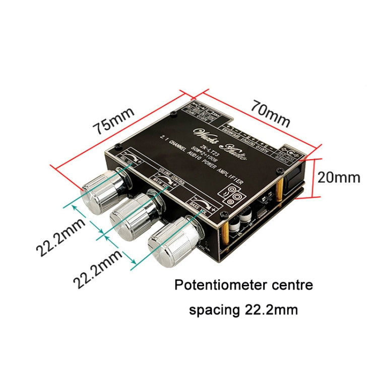 2.1 Channel TWS Bluetooth Audio Receiver Amplifier Module With Subwoofer