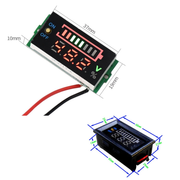 Electric Car Lithium Battery Voltage Power Meter Display Switch Reluova