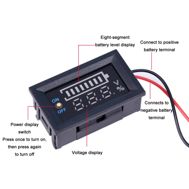 Electric Car Lithium Battery Voltage Power Meter Display Switch Reluova