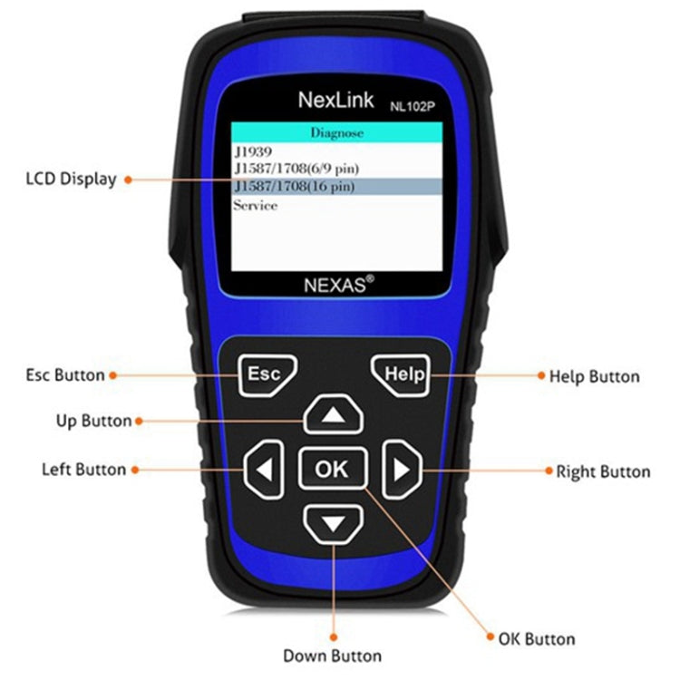 NexLink NL102P Diesel Mechanical Heavy Truck Car 2 In 1 Car Scanner OBD2 Detection