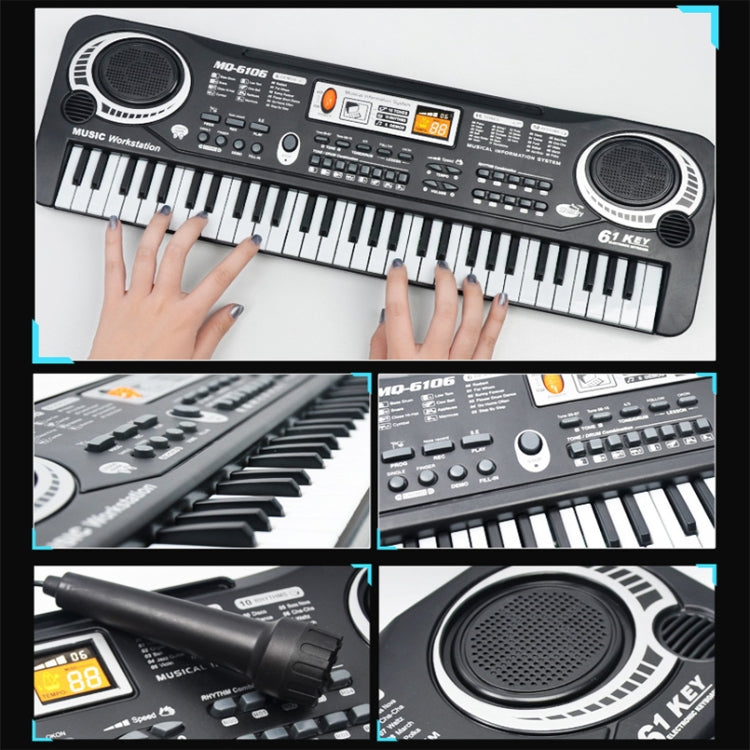 MQ6106 61-Keys Multifunctional Electronic Organ Children Toy with Microphone, Spec: