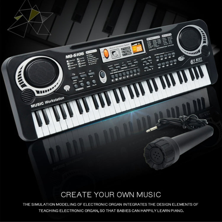 MQ6106 61-Keys Multifunctional Electronic Organ Children Toy with Microphone, Spec: Reluova