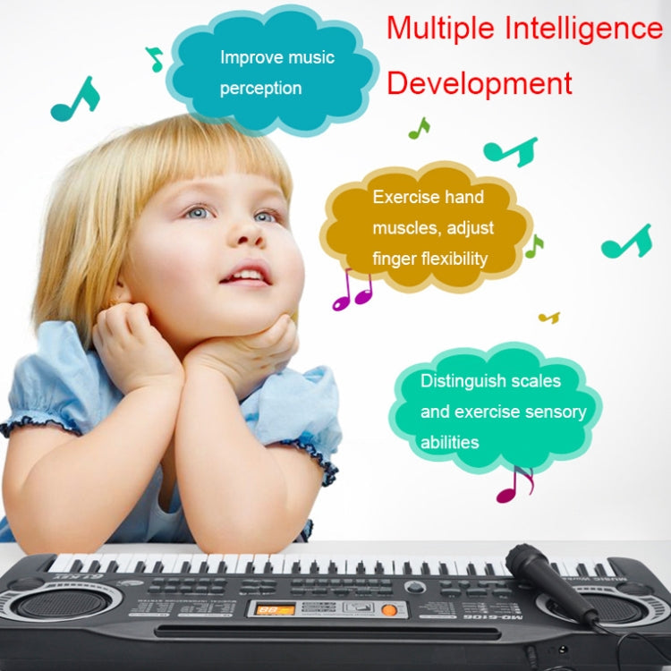 MQ6106 61-Keys Multifunctional Electronic Organ Children Toy with Microphone, Spec: Reluova