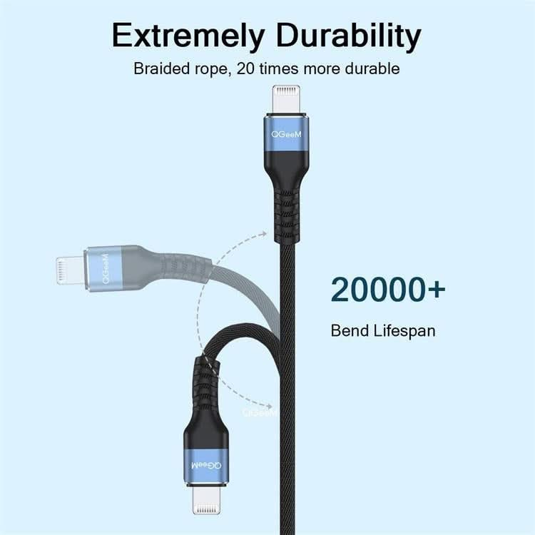 QGeeM MF01 USB-A To 8 Pin Phone Tablet Fast Charging Data Cable, Length: