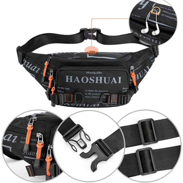 HAOSHUAI 5135 Outdoor Men Waist Bag Waterproof Nylon Cloth Men Bag