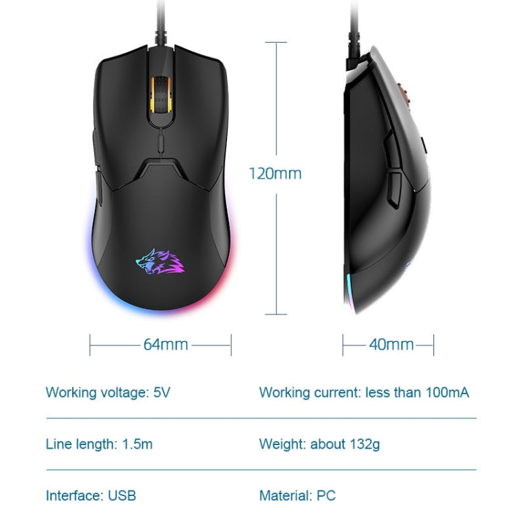 ZIYOU LANG M6 7 Keys 7200DPI Macro Programming Game RGB Backlight Mouse, Cable Length:1.5m