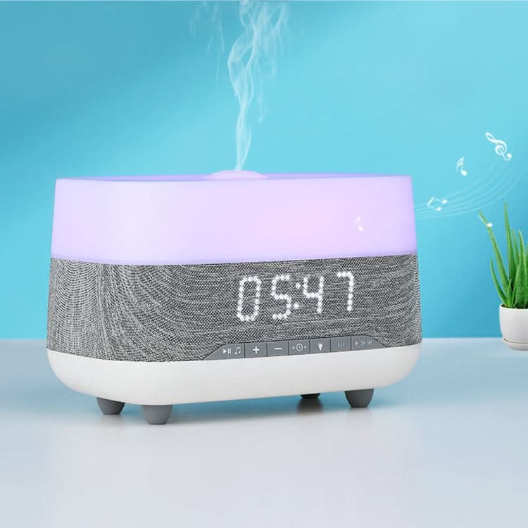 300ml Bluetooth Clock Aromatherapy Humidifier with Seven-color Ambient Light,EU Plug-Reluova