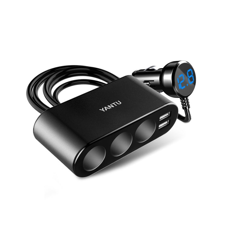 YANTU One Tow Three Car Digital Electronic Dual USB Cigarette Lighter, Specification: ÎҵÄÉ̵ê