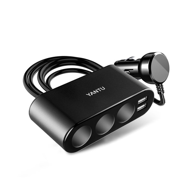 YANTU One Tow Three Car Digital Electronic Dual USB Cigarette Lighter, Specification: