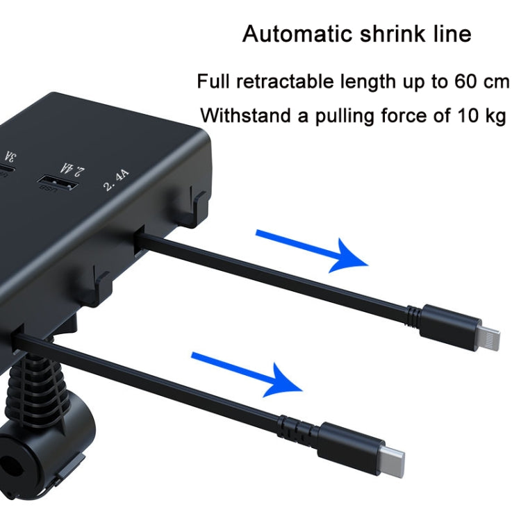 65W PD Dual Cable Retractable Fast Charging Car USB Charger-Reluova