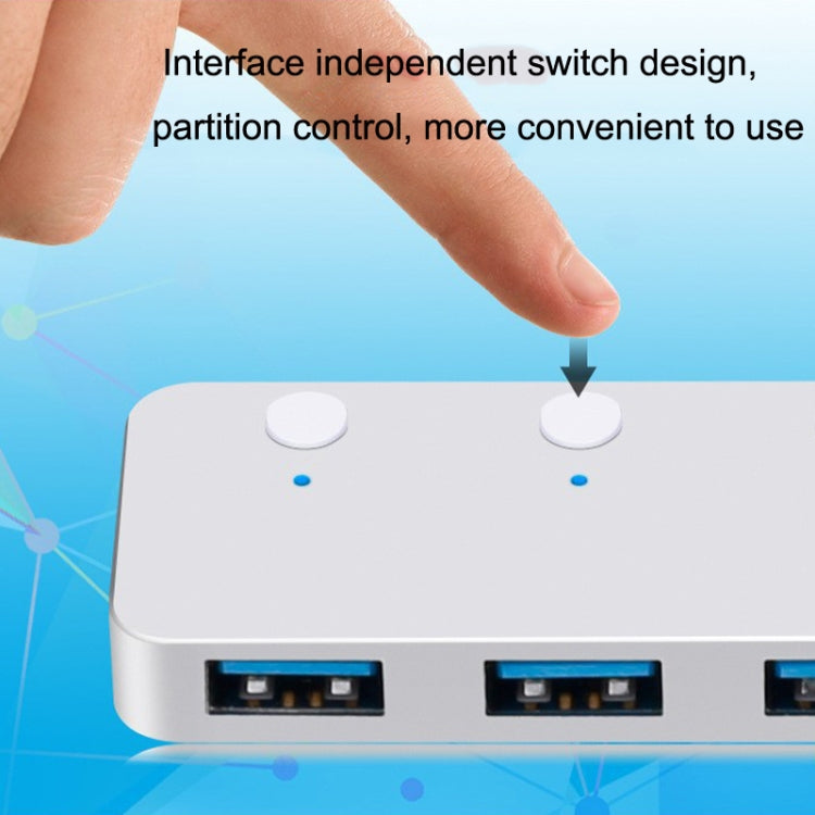 HS0059 Independent Switch USB 3.0 4 Ports Extension Type-C / USB-C Aluminum Alloy HUB, Cable Length: