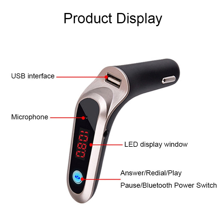 S7 Smart Digital Display Music Player Calling Car Charger ÎҵÄÉ̵ê