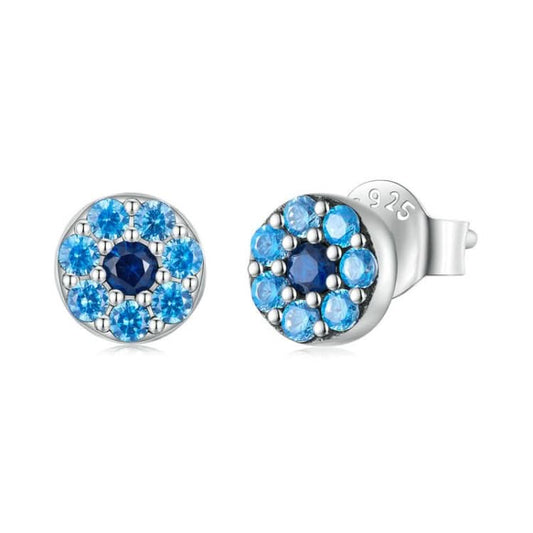 Sterling Silver S925 Brilliant Devil Eye Zircon Stud Earrings Reluova