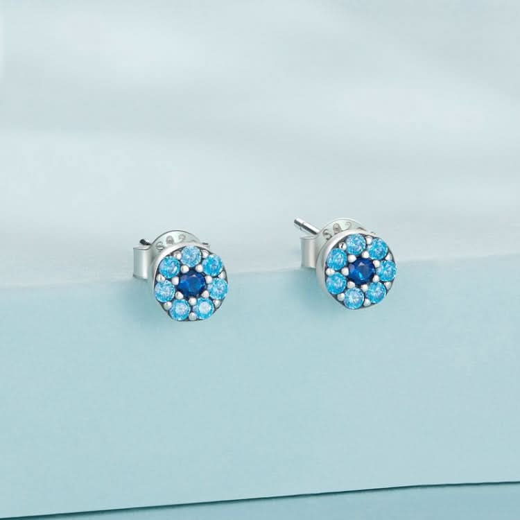 Sterling Silver S925 Brilliant Devil Eye Zircon Stud Earrings Reluova