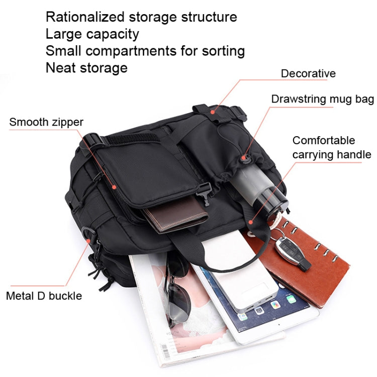 HAOSHUAI 822 Men Large Capacity Casual Shoulder Messenger Bag Handle Computer Bag Reluova