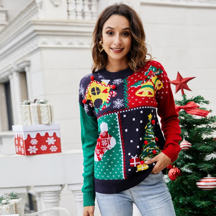 Women Small Snowflake Christmas Knit Sweater