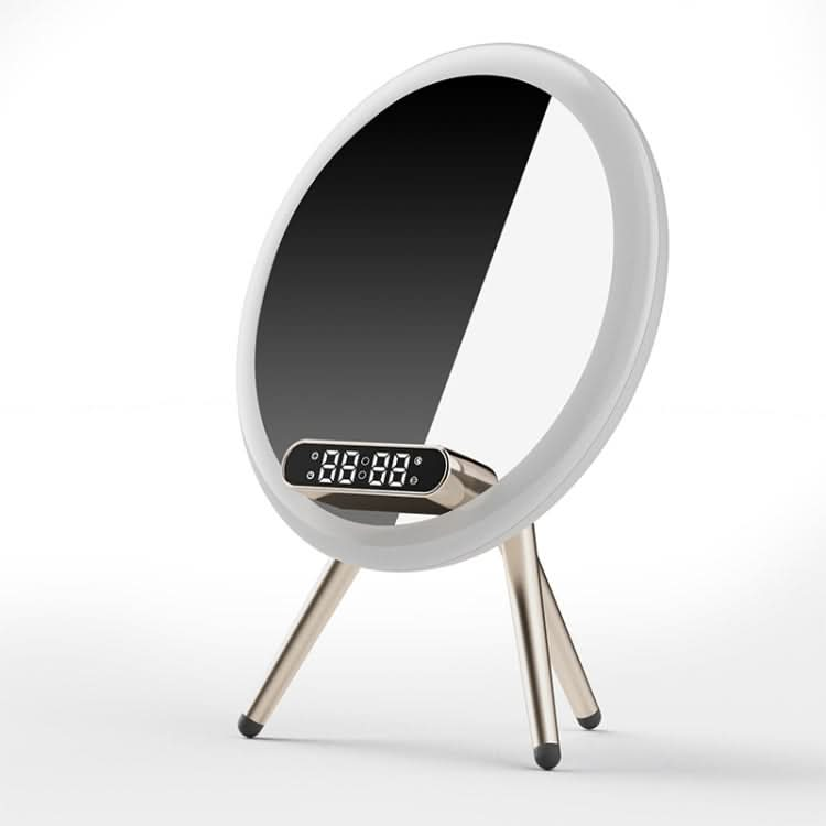 Q6 Smart Clock Display Bluetooth Speaker Fill Light Makeup Mirror with Wireless Charger Reluova