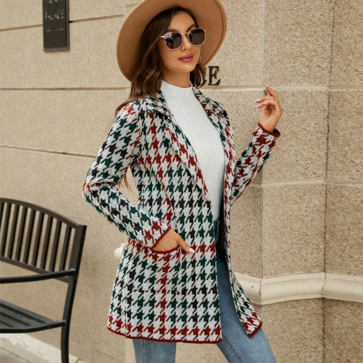 Autumn and Winter Long Sweater Collision Color Knitted Cardigan Trench Coat