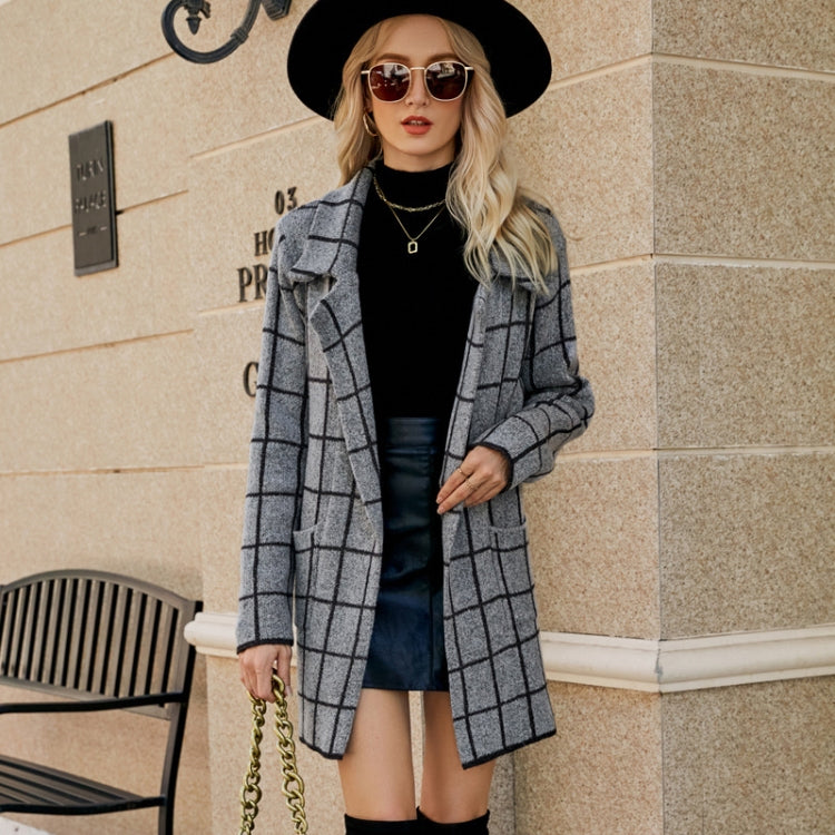 Autumn and Winter Long Sweater Collision Color Knitted Cardigan Trench Coat