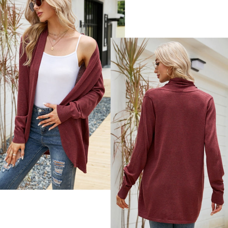 Women Mid-length Sweater Jacket Temperament Loose Knitted Cardigan Reluova