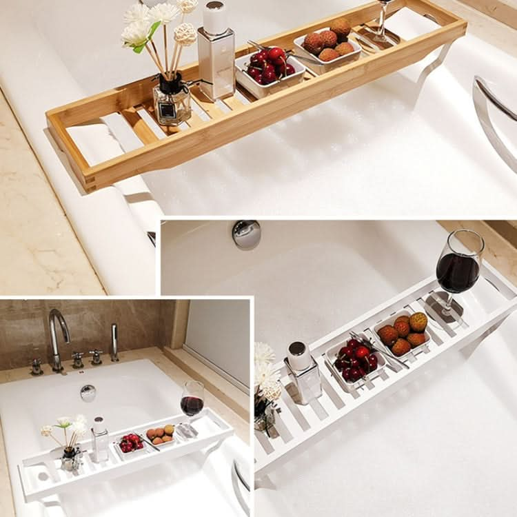 Bamboo Non-slip Bathtub Shelf Multifunctional Soaking Shelf Reluova