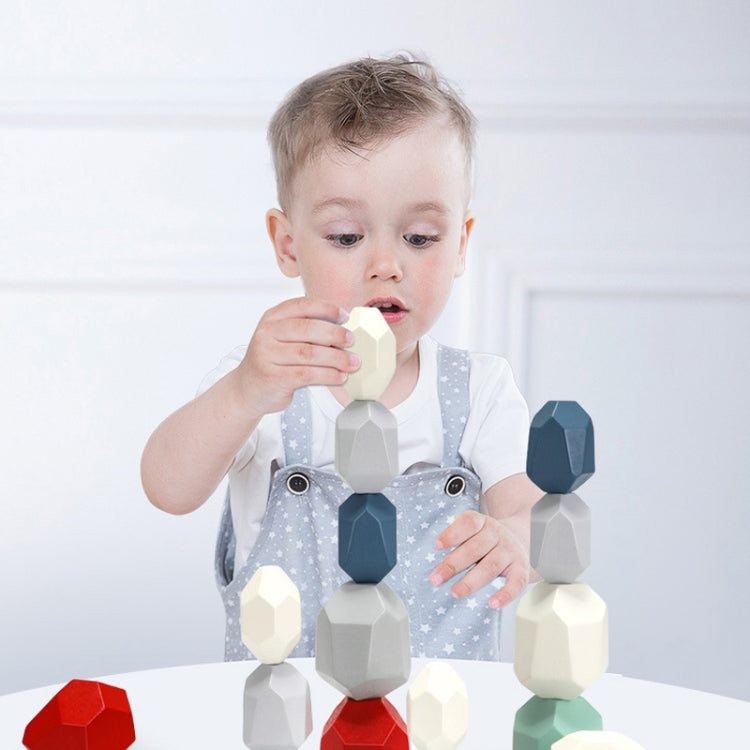 Children Early Teachings Stack Stone Building Blocks Wood Stack Stone Toys, Series 2 Reluova