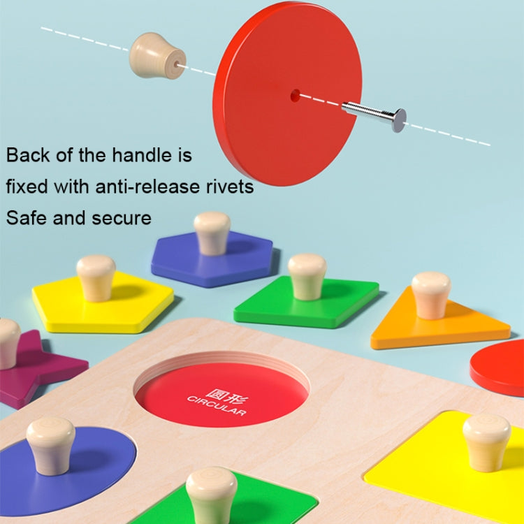 Mongolian Early Teachers Puzzle Blocks Shape Pairing Embedded Board, Style: Reluova