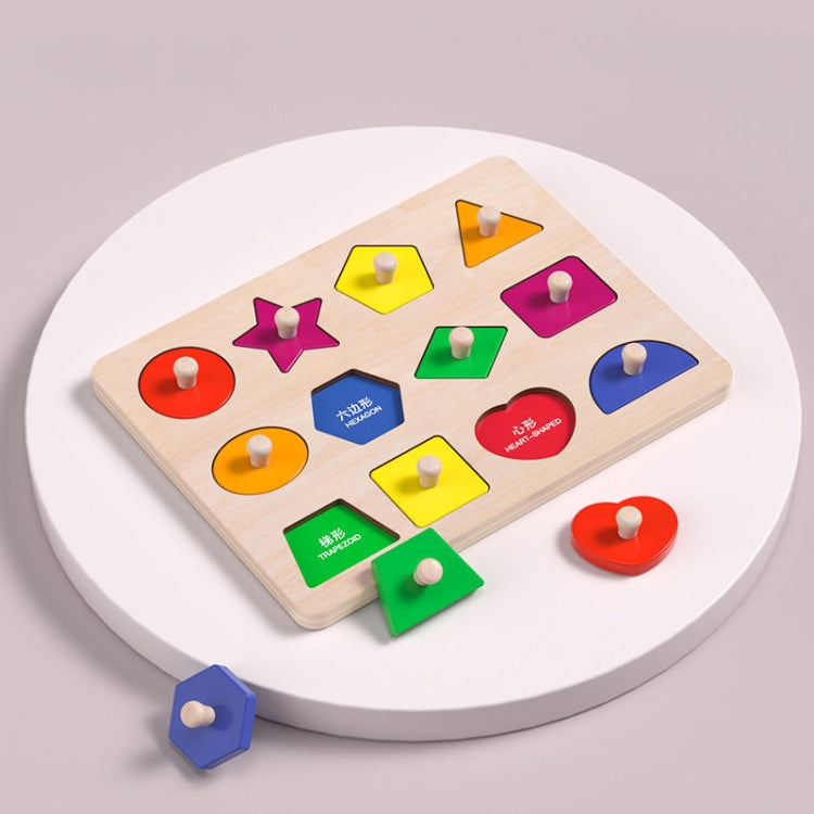 Mongolian Early Teachers Puzzle Blocks Shape Pairing Embedded Board, Style: Reluova