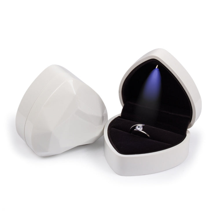 017015-20 Heart-shaped LED Light Ring Necklace Storage Box without Jewelry, Spec: