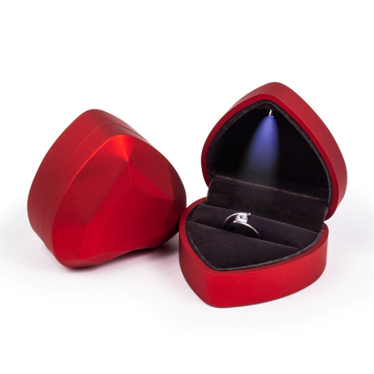 017015-20 Heart-shaped LED Light Ring Necklace Storage Box without Jewelry, Spec: