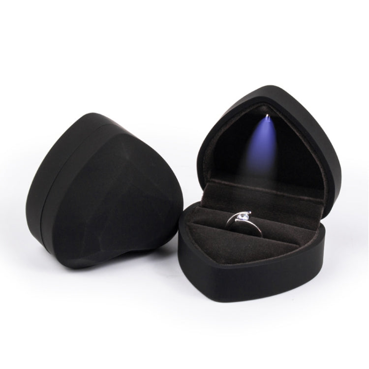 017015-20 Heart-shaped LED Light Ring Necklace Storage Box without Jewelry, Spec: