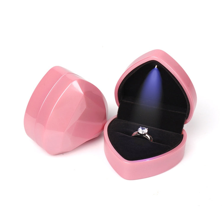 017015-20 Heart-shaped LED Light Ring Necklace Storage Box without Jewelry, Spec: