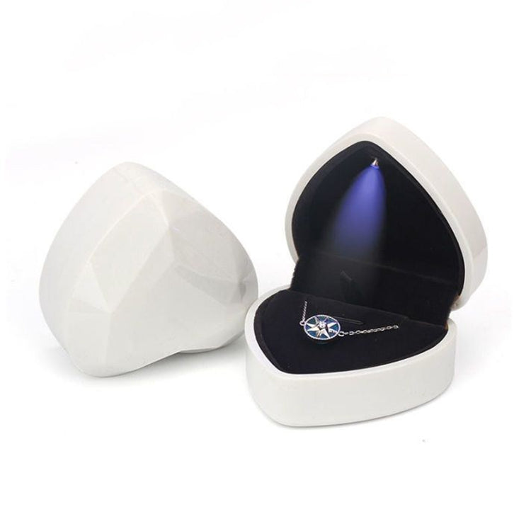 017015-20 Heart-shaped LED Light Ring Necklace Storage Box without Jewelry, Spec: