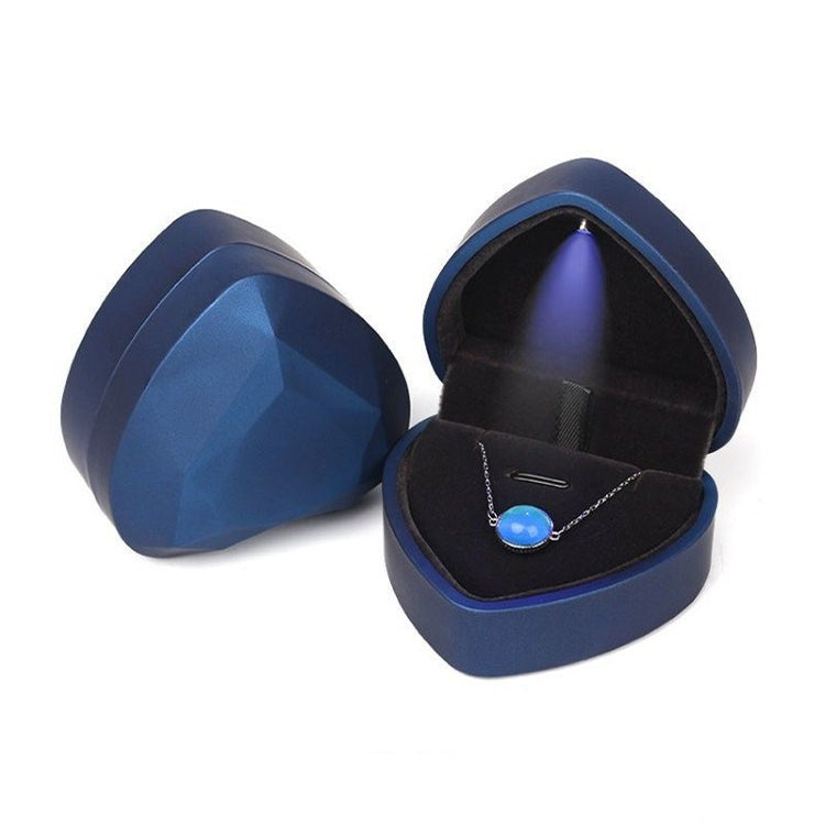 017015-20 Heart-shaped LED Light Ring Necklace Storage Box without Jewelry, Spec: