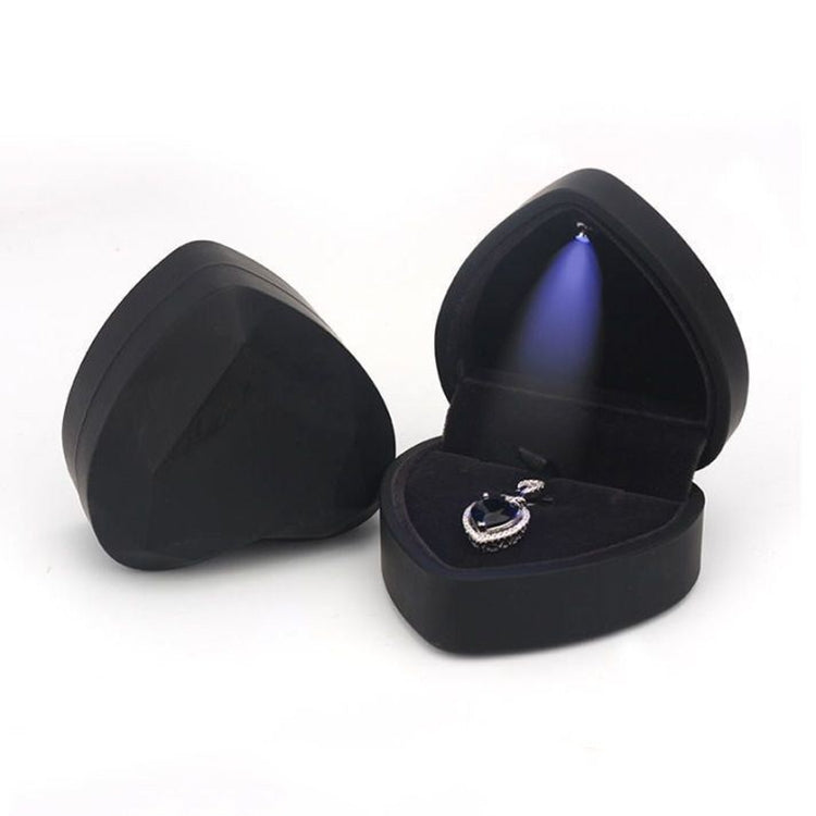 017015-20 Heart-shaped LED Light Ring Necklace Storage Box without Jewelry, Spec: